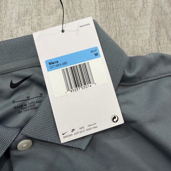 NWT Nike Dri-FIT Micro Pique 2.0 Polo Shirt Medium Golf Golfing Gray DC1963-065 - Picture 3 of 8